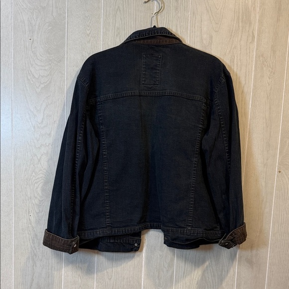 Hot Fudge by Chicos Women’s Black and Chocolate Brown Denim Jacket - Picture 4 of 4